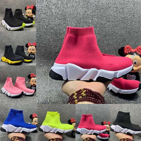 

speed 2021 kids runner sock shoes for boys socks shoes boots child trainers teenage light and comfortable sneakers running boots225i, Black