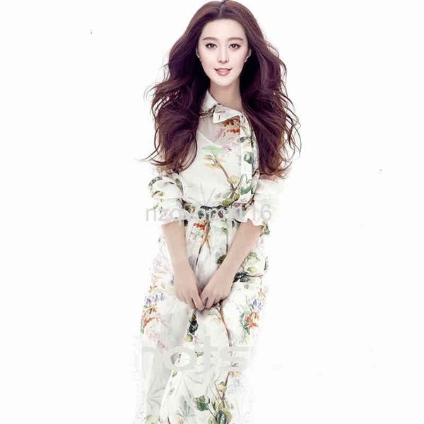 

casual dresses celebrity temperament women's wear in spring and summer of 20 fan bingbing same style lapel long sleeve printed medium s, Black;gray