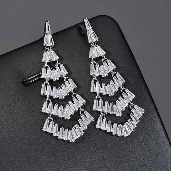 

charm aaa zircon inlaid gorgeous earrings christmas tree direct sales wedding dinner for european and american high-end manufacturers design, Golden
