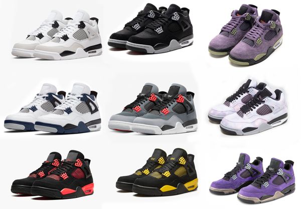 

2022 authentic 4 canyon purple basketball shoes 4s sneakers military black canvas infrared midnight navy zen master retro men athletic sport