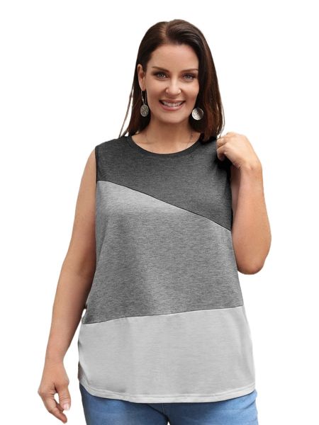 

emery rose plus cut and sew tank x3wu#, Black