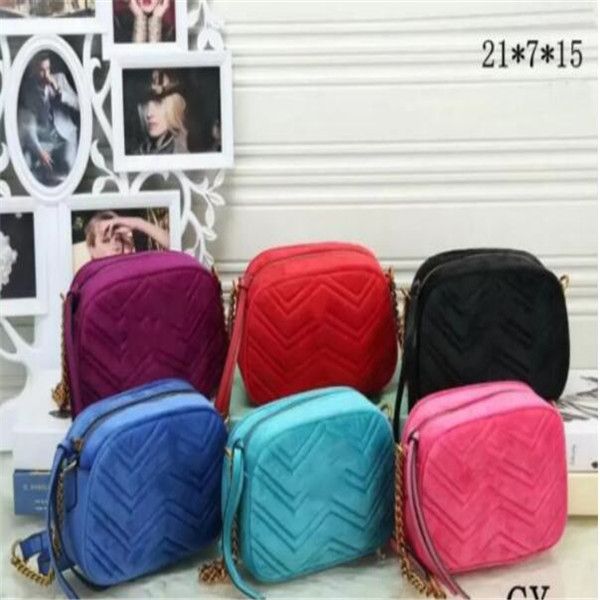 

women chains velvet shoulder bags high-grade fashion leather classic macaroon bag crossbody handbags flap marmont wallet purse