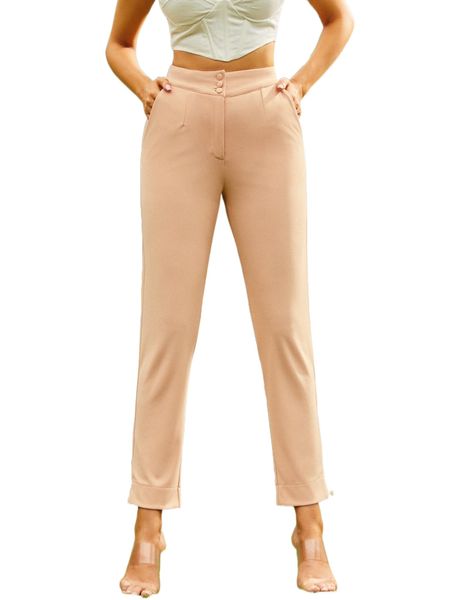

sbetro high waist slant pocket tapered pants i9f1#, Black;white