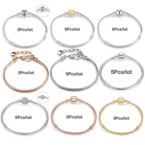 

5pcs lot charm bracelets strand diy elegant snake leather chain charms bangles, Black