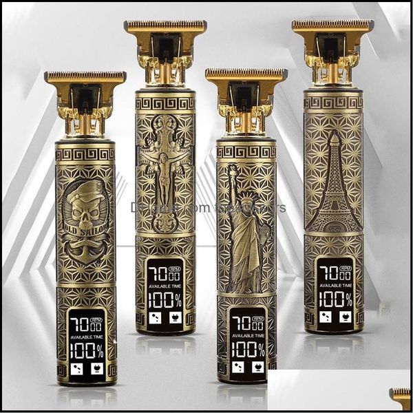 Ferramentas de estilo de cuidado do aparador de cabelo Produtos Clipper Electric Razor Men Steel Head Shaver Gold com entrega USB Drop 2021 MC