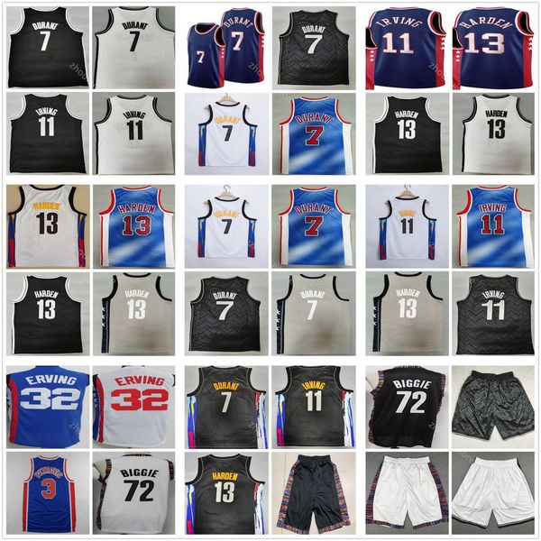

2021/22 mens 7 kevin james durant harden jersey kyrie 11 basketball irving jerseys brooklyns city 75th anniversary net 72 biggie julius 32, Black