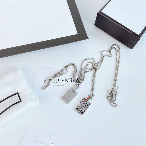 

europe america designer necklace fashion style mens lady titanium steel women jewelry engraved letter plated sliver gold necklaces288x, Silver