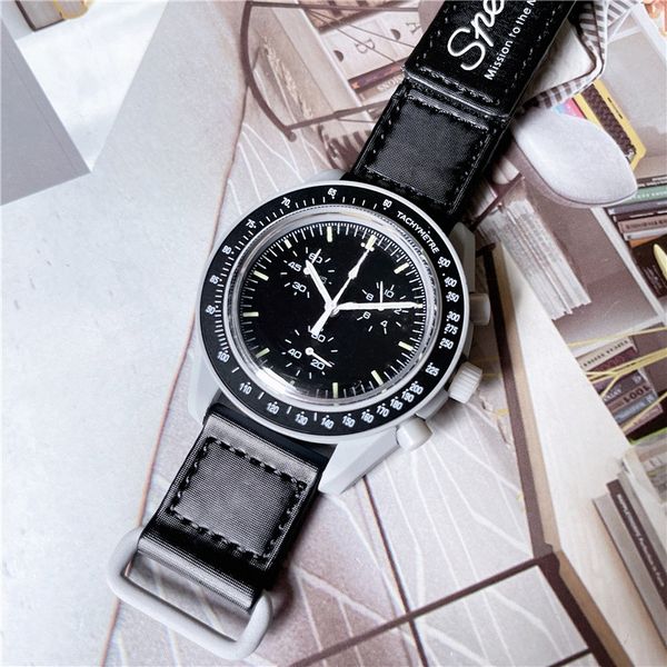 

2022 men luxury watch six stitches series all dials work automatic quartz men's ladies joint watch brand fashion chronograph clock shap, Slivery;brown