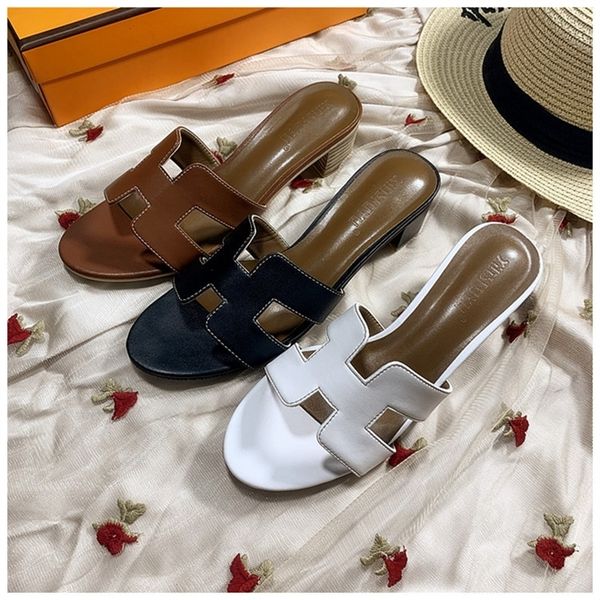 

with low discount designer slippers fashion thick heel sandals for leisure and comfortable travelo7nd, Black