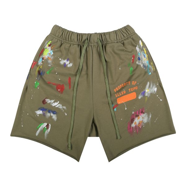 

2022 fashion summer usa manual ink splashing print cotton shorts women men skateboard high street middle pants joggers, White;black