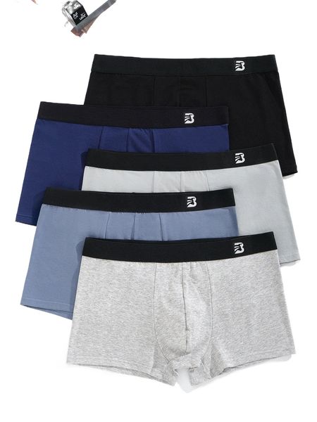 

men 5pcs letter graphic boxer brief 37cl#, Black;brown