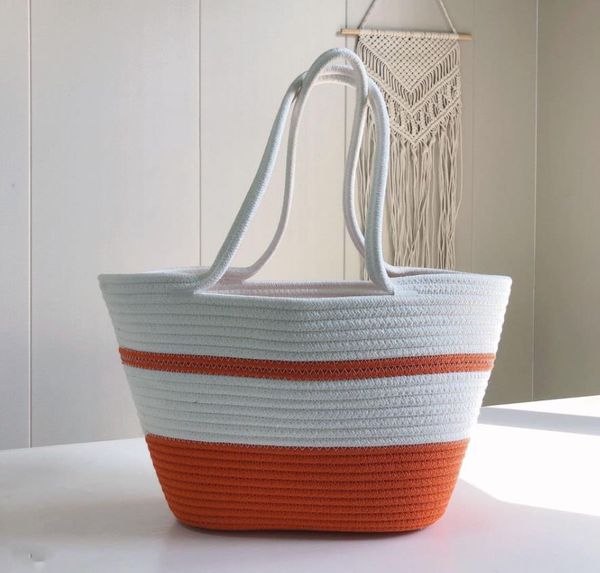 

cotton thread weaving holiday forest bag simple sweet handbag beach bags japanese large capacity shoulder handbag