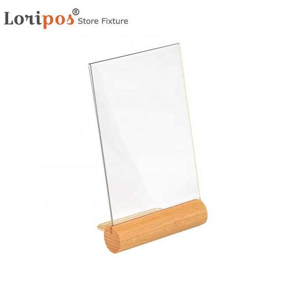 A4 Wood Menu Stand Stand Picture Paceme рама акрилового фотостатира Стенд Деревянная основание L Форма