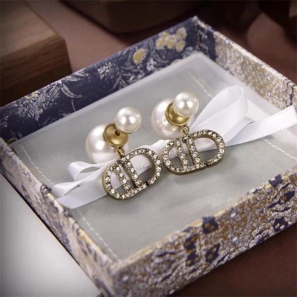 

80% off clearance brass style inlaid brick earrings star same pearl earrings female, Silver