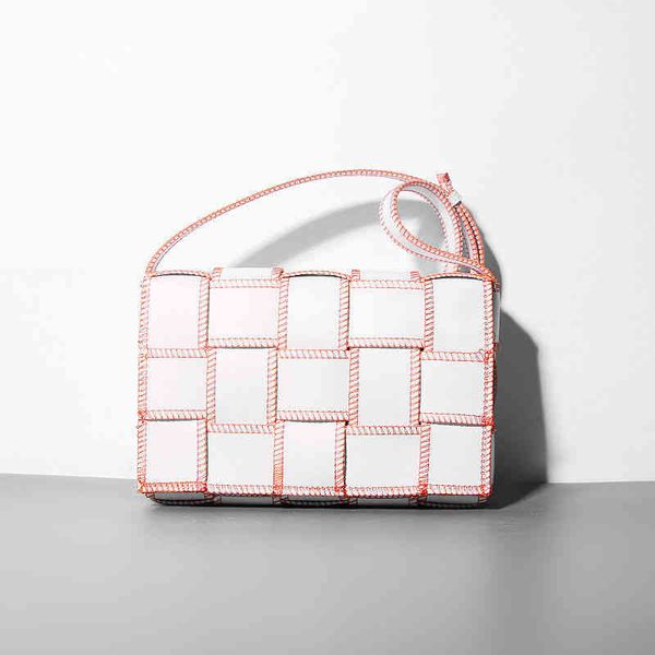 

fashion pillow 2022 new bvbag woven small design embroidered line small square cassette shoulder botteg venet factory