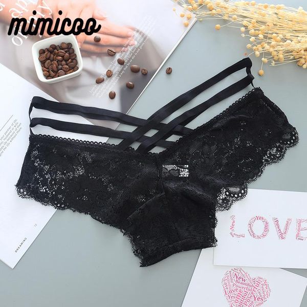 

panties women lace low-rise solid briefs female underwear cross strap temptation lingerie ladies g string thong, Black;pink