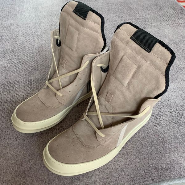 

exclusive gray nubuck leather lace up sneakers geo-baskets boots tpu sole goodyear sewing trainers mp13 tractor booties, Black