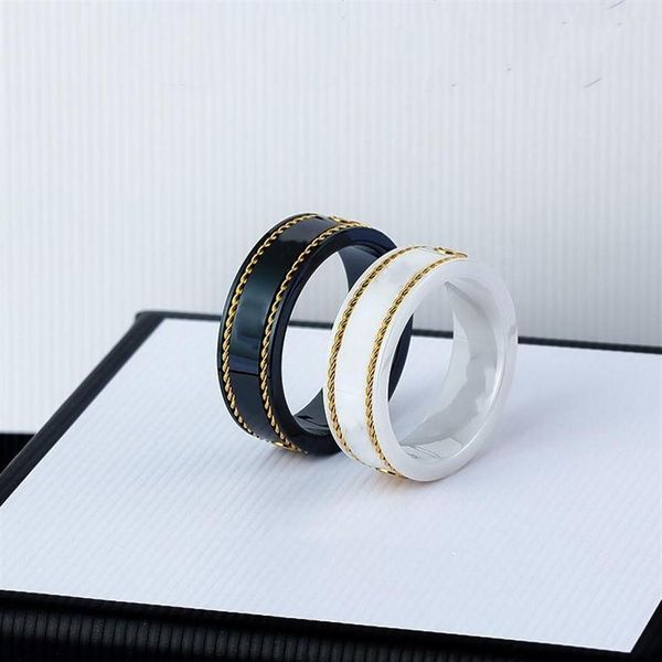 

silver band rings double letters ring retro ceramic men women the gold jewelry personality tide hip hop rock party gift256n