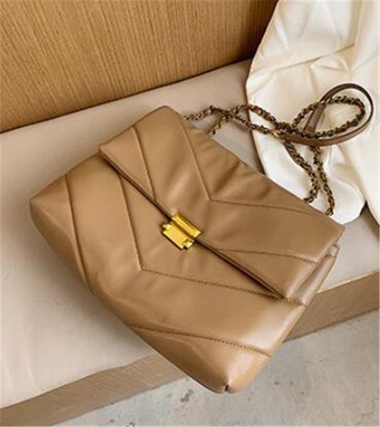 

chain women shoulder bag designer quilted handbags luxury pu leather crossbody bag lady small flap purses 2022