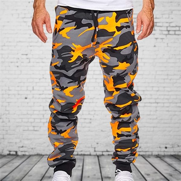 

cotton mens jogger autumn pencil pants men camouflage military pants loose comfortable cargo trousers camo jogger 220713, Black