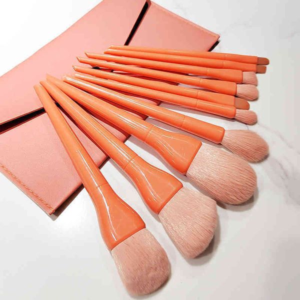 

10 pÃ§s cosmÃ©ticos maquiagem pincÃ©is conjunto fundaÃ§Ã£o em pÃ³ corretivo pele macia beleza highlighter maquillage femme kit de ferramentas com