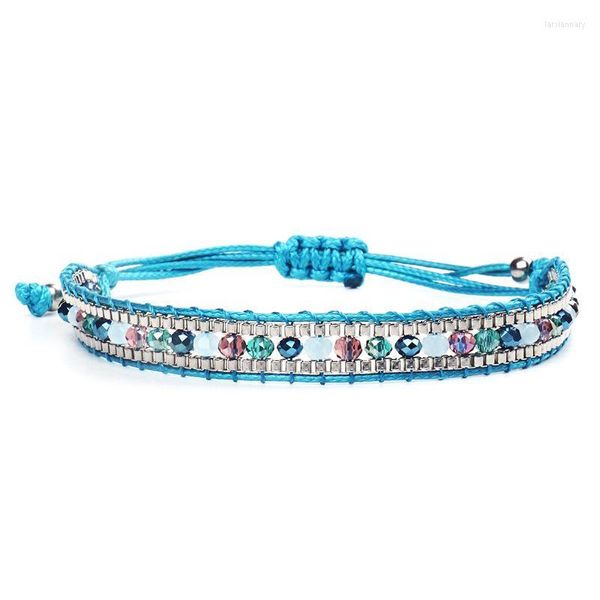 Braccialetti con ciondoli Vita pura Hippie Boho Beach Surf Braccialetto dell'amicizia con perline di semi fatti a mano Braccialetti con corde di cera BraccialettiFascino Lars22