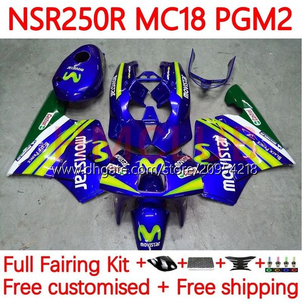 Carrozzerie moto OEM per HONDA NSR250 NSR 250 R MC18 PGM2 MC16 1988-1989 Carrozzeria 124No.16 MC 16 18 NSR 250R NSR250R 88 89 NSR250RR 1988 1989 Kit carenatura movistar blu