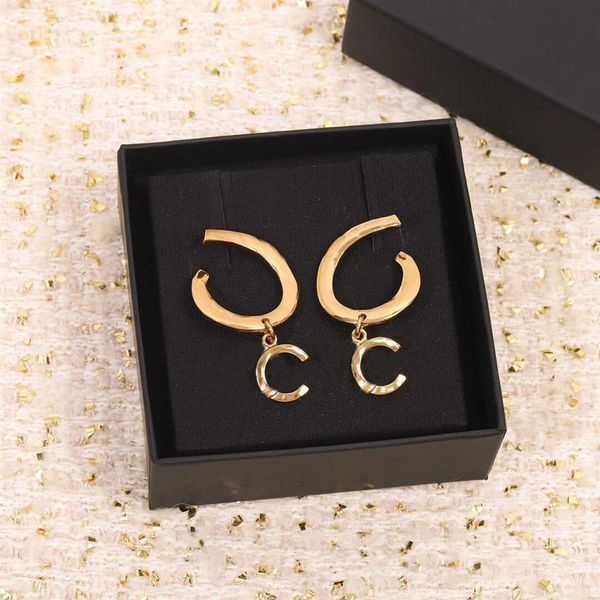 

2022 charm drop earring in 18k gold plated for women wedding engagment jewelry gift have box stamp ps7762248i, Golden