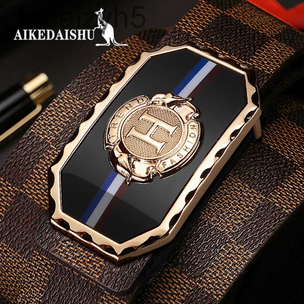 

belts designer ek kangaroo belt men's new leather leisure fashion durable smooth buckle trendy trouser gift box6iit, Black;brown