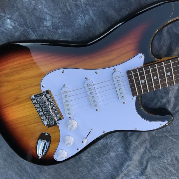 

sunset color electric guitar three single pickup feel quality assurance