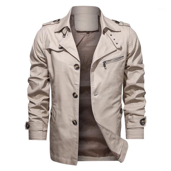 Giacche da uomo Trench Coat Uomo 2022 Vintage Formale / Casual Streetwear Giacca a vento Giacca leggera da uomo Moda Jaqueta Masculino