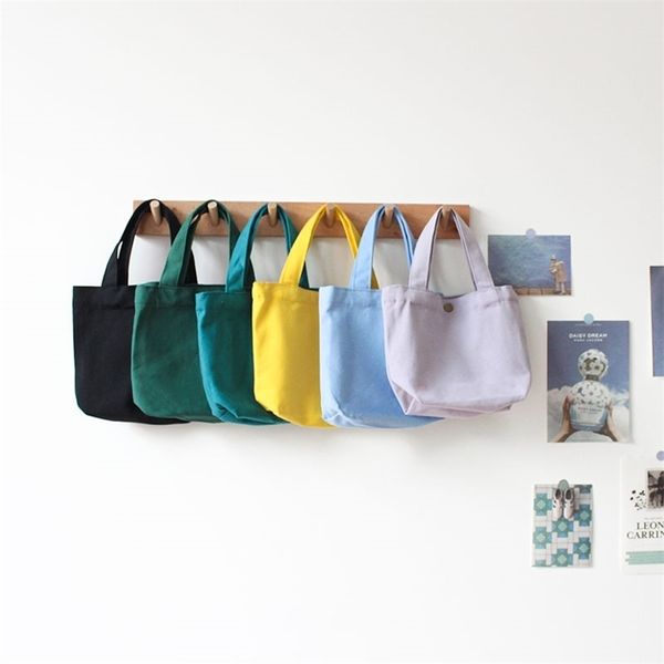 Canvas de algodão compõem bolsas de bolsas de coloração feminina de armazenamento ambiental feminino reutilizável Eco Luuch Bag pode personalizar 220706