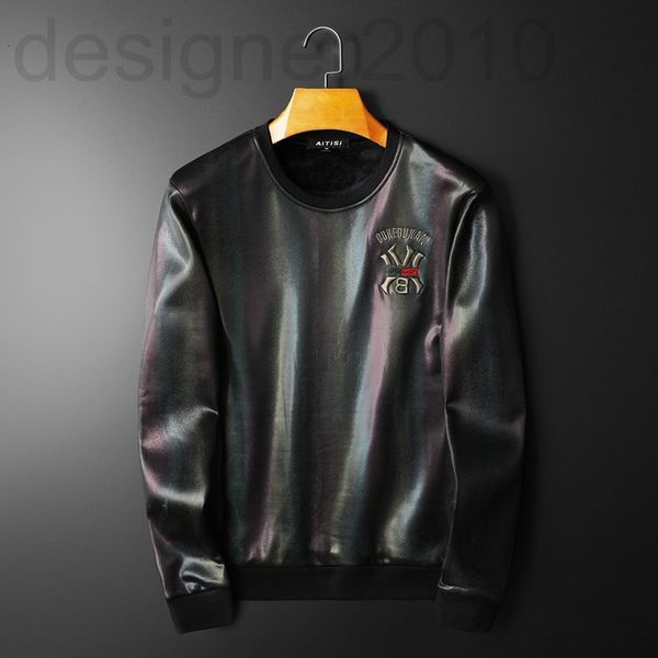 

men's hoodies & sweatshirts designer 2021 autumn and winter new men's fashion personalized embroidery thickened plush long sleeved, Black
