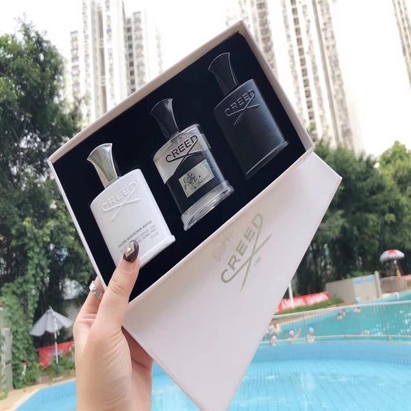 

famous brand creed perfume set 30ml 3 aventus green irish tweed silver mountain water parfum fragrance for men long lasting good s3115