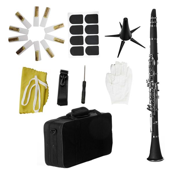 

bb b flat clarinet clarionet bakelite with case reeds rubber pads gloves strap cleaning cloth