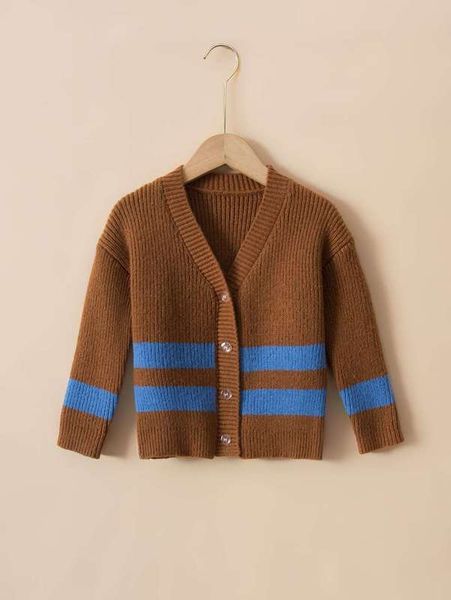 

toddler boys color block drop shoulder cardigan she02, Blue
