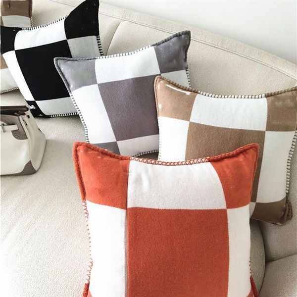 

cashmere scarf shawl throw pillow casual sofa cushion wool knitting 60 60cm brand shawl blanket size 130 175cm303j, Blue;gray