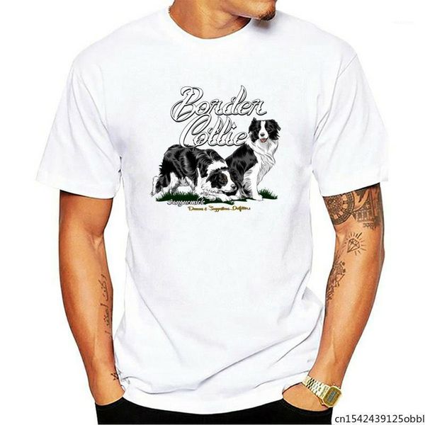 Мужские футболки 2022 границы Collie Смешные интересные футболки любовник любимый собака унисекс летняя тенденция мягкий круглый шею классика