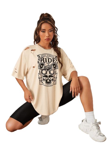 

x vecster halloween & letter graphic cutout tee 16jy#, White