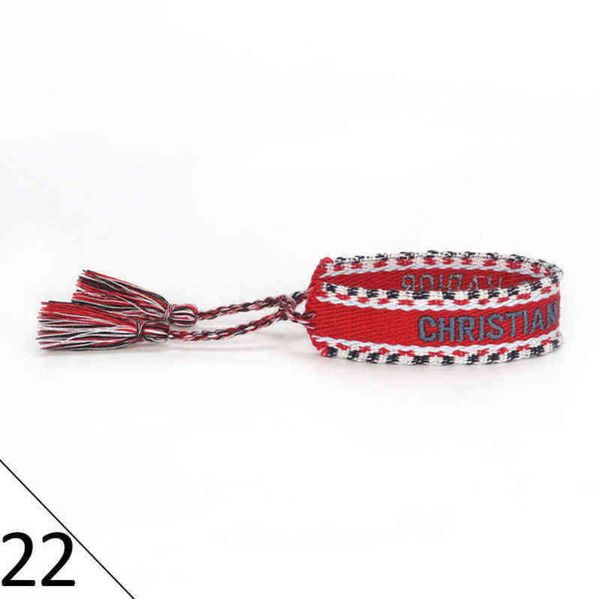 

fashion designers wovens friendship bracelet for luxury brand handmade braided bracelets with tassel print embroidery men bangle code 20-38, Golden;silver