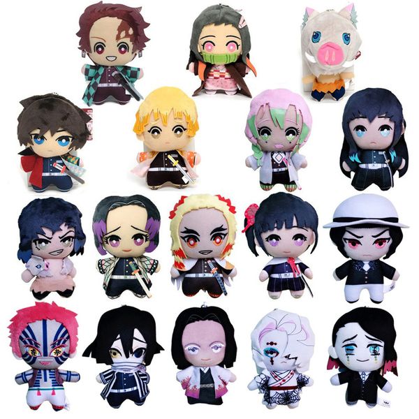 15cm Japan Anime Demon Slayer Tomioka Giyu Kamado Tanjirou Kamado Nezuko Agatsuma Zenitsu Plush Toys Doll Peluche Women Gift 220617