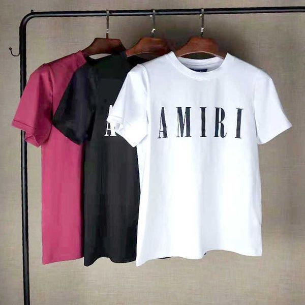 

european and american summer 19ss new printed short sleeve men's and women's fashion brand loose t-shirt, White;black