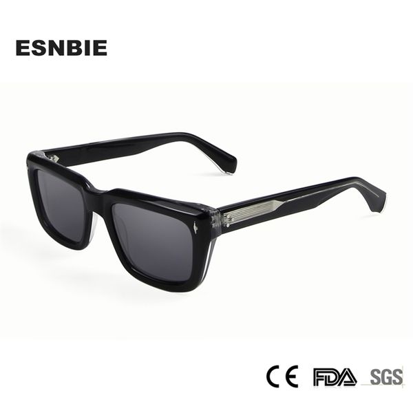 

thick acetate sunglasses men brand designer rivet square sun glasses for women oversized uv400 shades male 220617, White;black