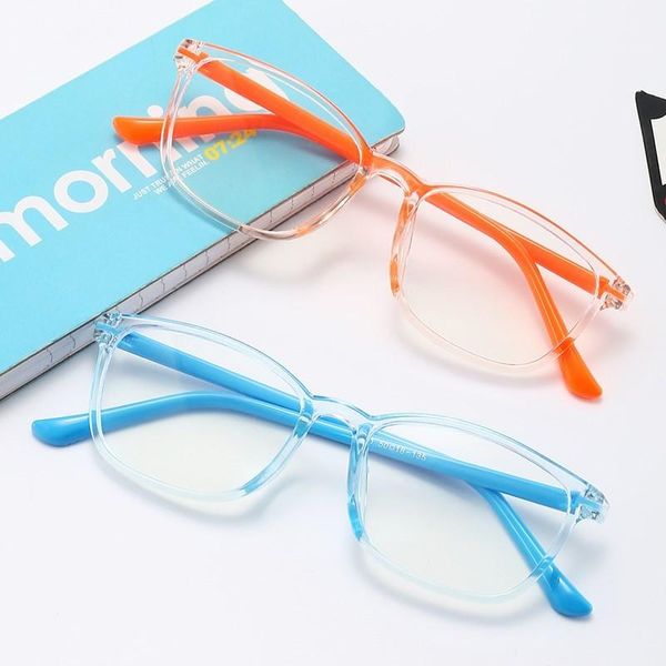 Moda Óculos de sol Frames Kids Square Blue Blocking Glasses Gary Girl Reading Computer Protective Children Anti Eyewearfashion