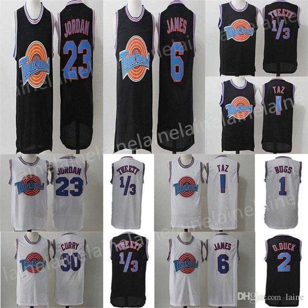 

sjzl98 movie 23 michael 1 bugs bunny jersey taz 1/3 tweety space jam tune squad 22 bill murray 10 lola 2 d.duck basketball jerseys mens kid, Black