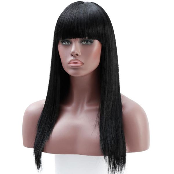 

european and american women wig long straight black wig