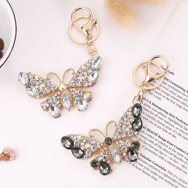 Kristall Schmetterling Hohl Schlüsselanhänger Diamant Set Tasche Schlüssel Kette Dame Schöne Strass Schlüsselbund Anhänger Schmuck Statten Geschenk