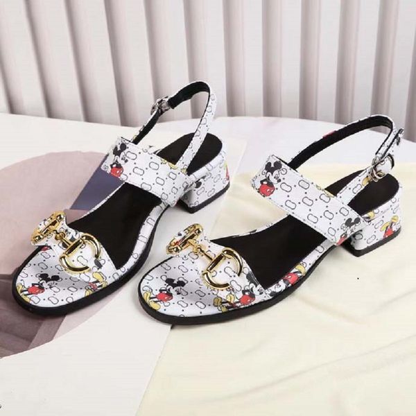 

classic fashion slides sandals lady summer sandals designer metal buckle large size leather thick bottom high heeled women shoe bagshoe1978, Black
