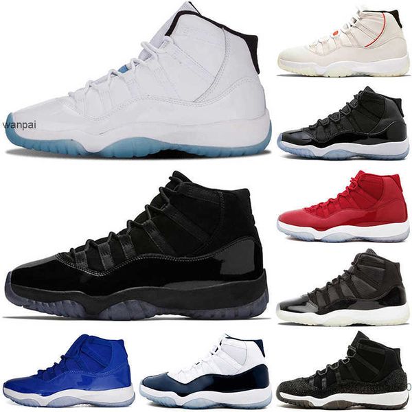 

shoes 2022 men 11 basketball shoes 11s 25th anniversary gamma blue bred high concord 23 45 platinum tint space jam gym red midnight navy prm, Black
