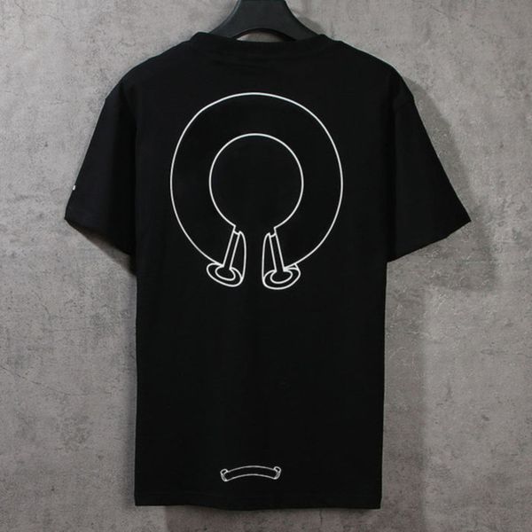 

fashion luxury summer men's t shirts ch loose classic designer short sleeves letter horseshoe sanskrit cross print sweatshirts t-shirts, White;black